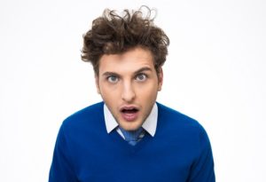 Shocked man over terrible bad marketing advice