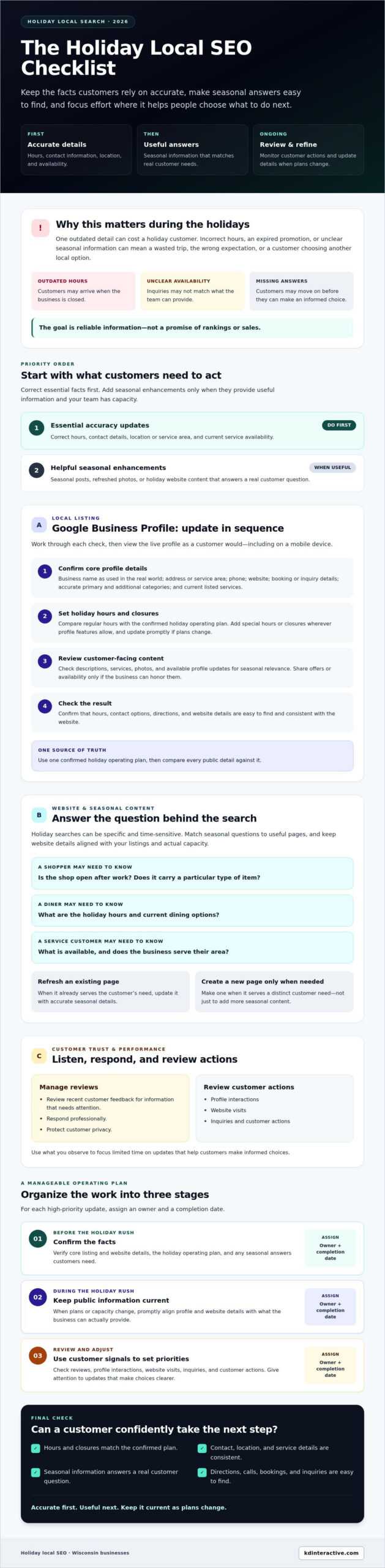 Holiday Local SEO Checklist: Get Your Business Ready for 2026